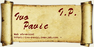 Ivo Pavić vizit kartica
